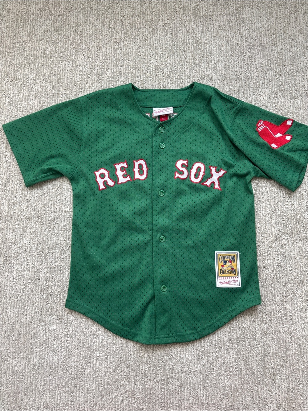 David Ortiz 34 Green Red Sox Jersey Youth M
